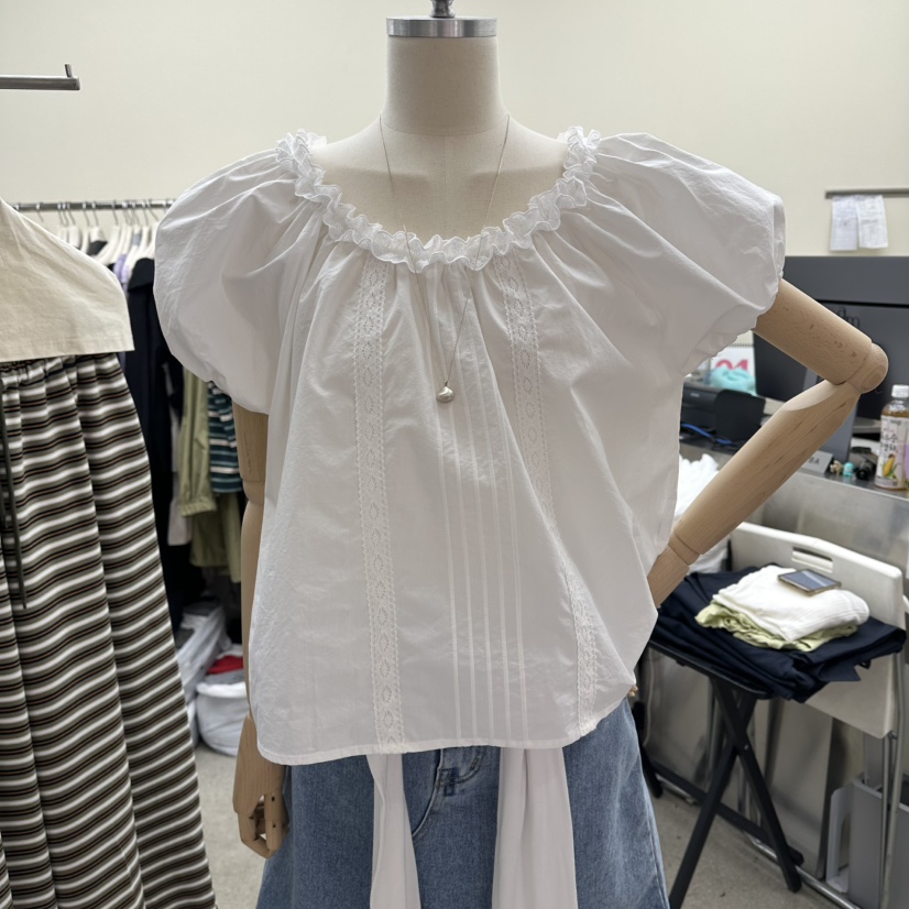 AMOEBA韓國東大門代購女士新品熱賣人氣襯衫蕾絲衫不含項鏈AMOEBA襯衫/蕾絲衫圖色1