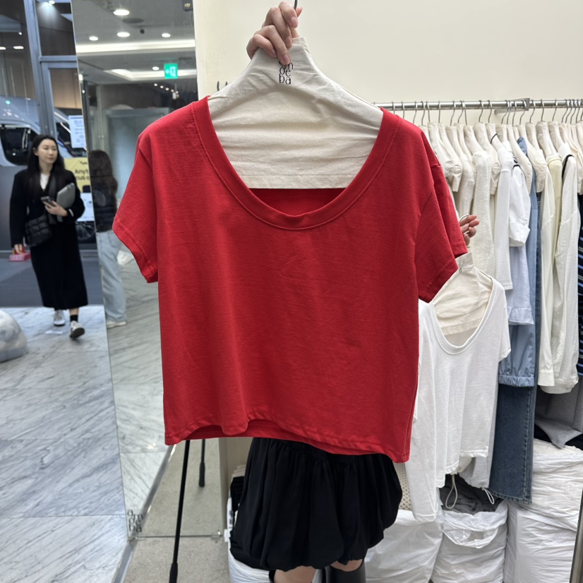 AMOEBA韓國東大門直郵女士新款時尚26春夏推薦熱賣T恤U領AMOEBAT恤圖色2