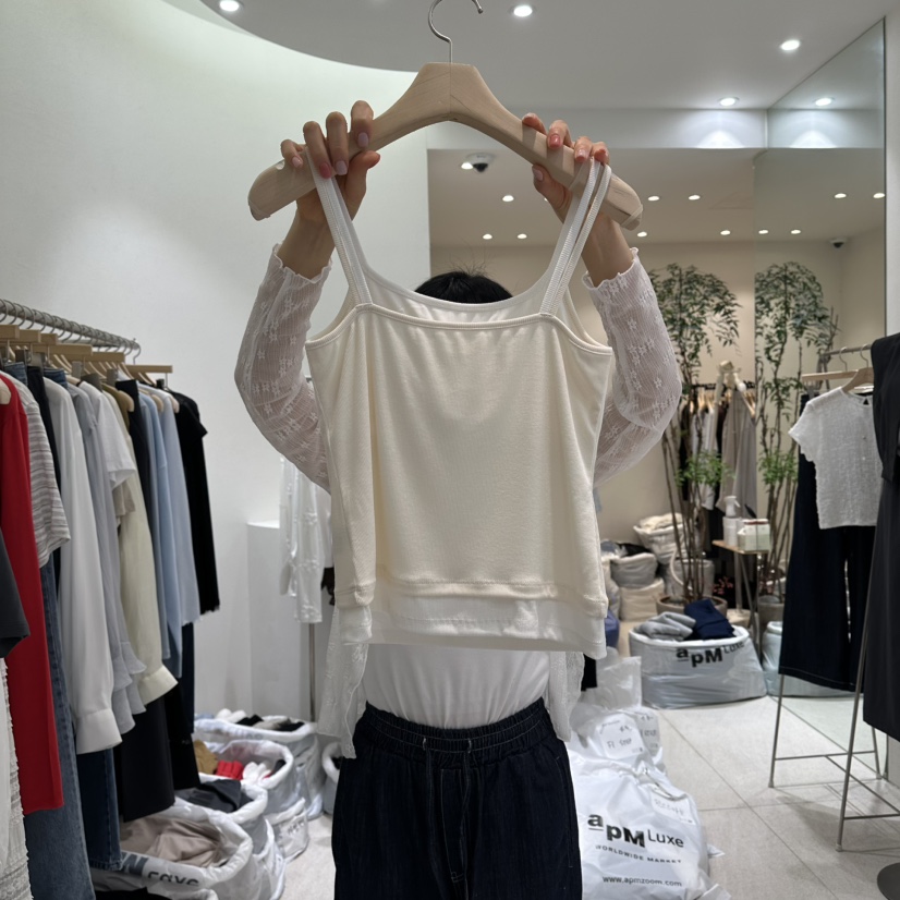 GRACIA韓國東大門直郵女士新款休閑職業吊帶背心假兩件雙層GRACIA吊帶/背心