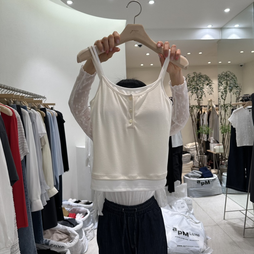 GRACIA韓國東大門直郵女士新款休閑職業吊帶背心假兩件雙層GRACIA吊帶/背心圖色1