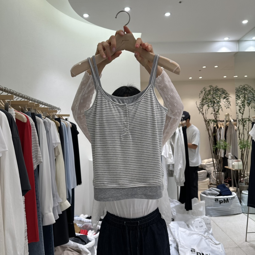 GRACIA韓國東大門直郵女士新款休閑職業吊帶背心假兩件雙層GRACIA吊帶/背心圖色3