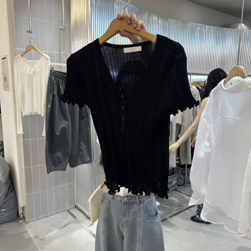 ALEGRE韓國直郵實拍女士新款人氣26春夏推薦職業時尚熱賣T恤ALEGRET恤圖色2