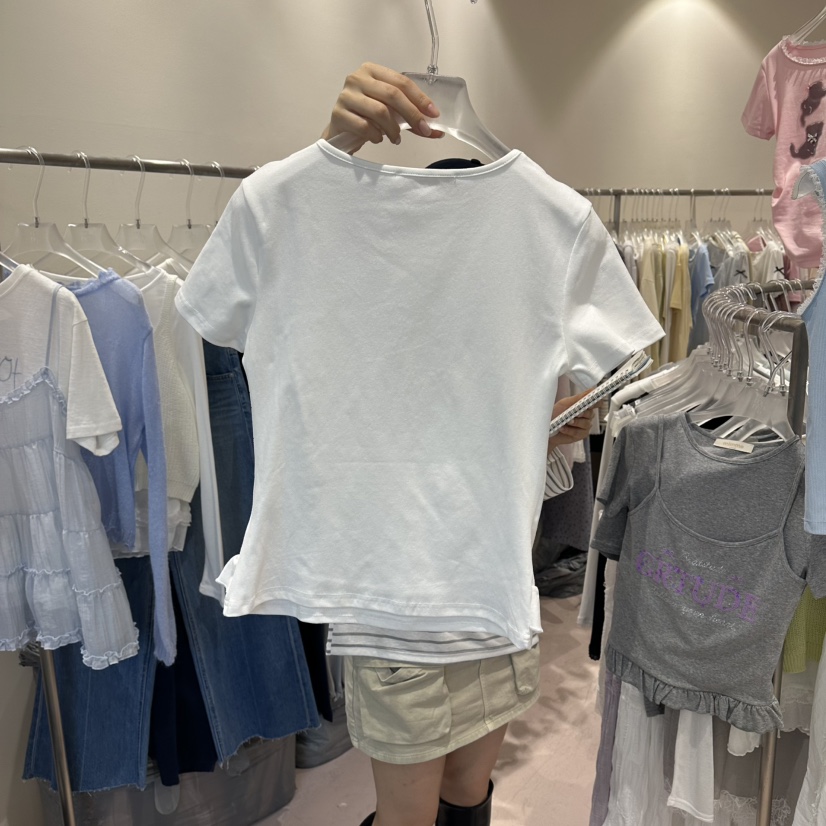 MIMME/LOOKK韓國東大門代購女士新款26春夏T恤假兩件套裝MIMME/LOOKKT恤