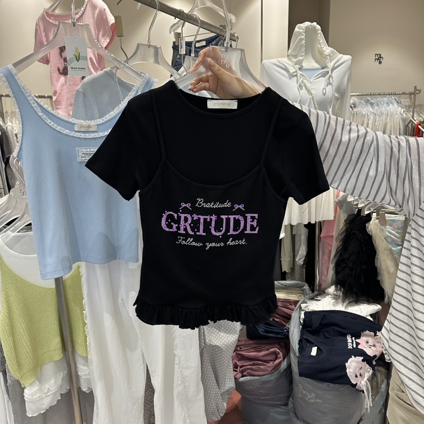 MIMME/LOOKK韓國東大門代購女士新款26春夏T恤假兩件套裝MIMME/LOOKKT恤圖色3