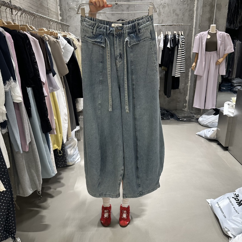 JUNI韓國代購女士新款人氣26春夏職業推薦休閑時尚牛仔褲my juni牛仔褲圖色2