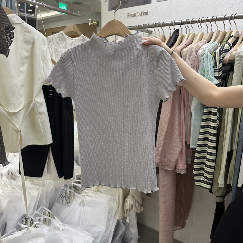 FOUNDATION韓國直郵女士新品時尚26春夏熱賣休閑人氣職業T恤FOUNDATIONT恤圖色2