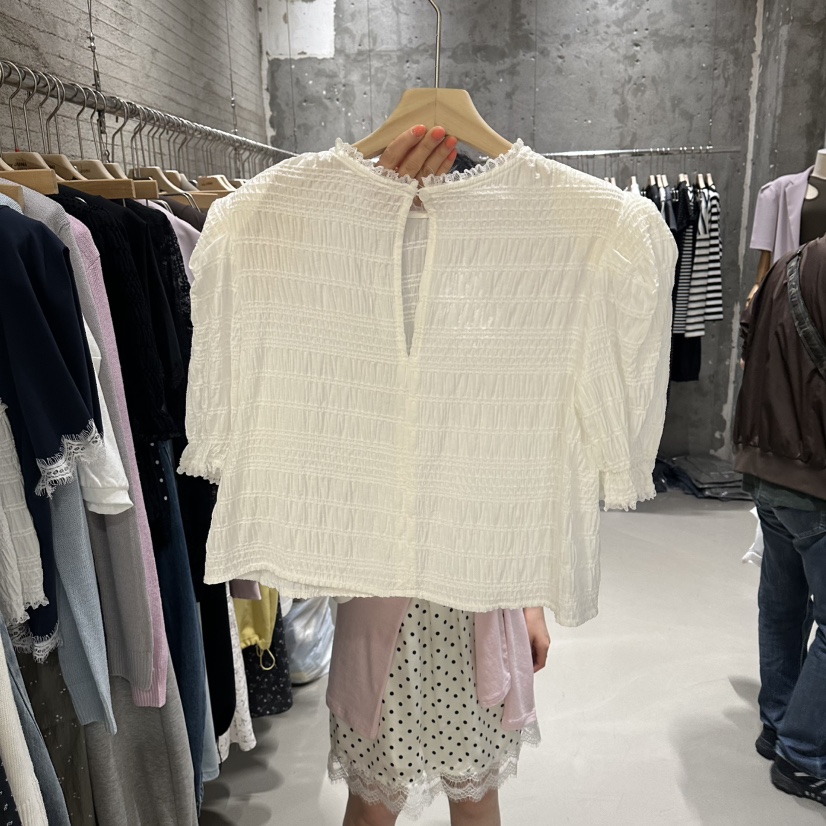 JUNI韓國代購女士新款人氣26春夏職業熱賣推薦襯衫蕾絲衫my juni襯衫/蕾絲衫