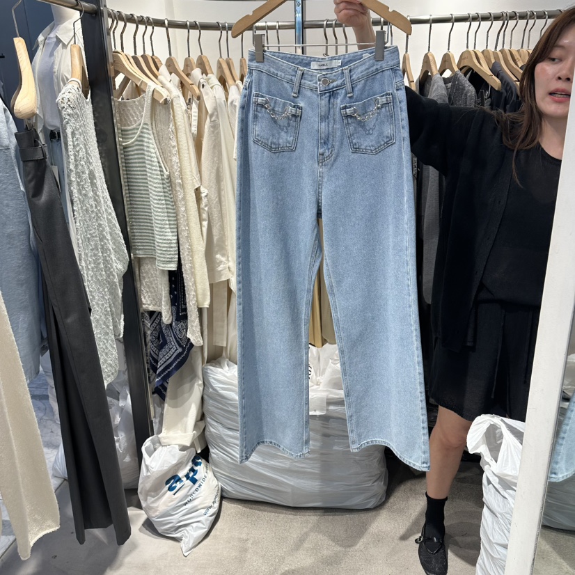 HABLE韓國東大門代購女裝新品人氣推薦26春夏職業時尚牛仔褲HABLE牛仔褲圖色1