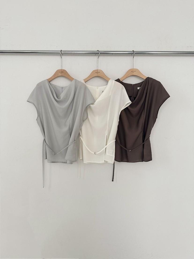 2ND GATE韓國東大門直郵女士新品人氣休閑襯衫蕾絲衫含腰帶2ND GATE襯衫/蕾絲衫