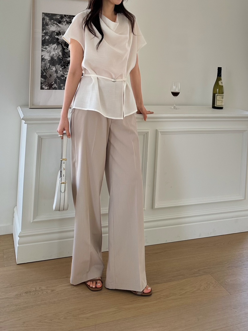 2ND GATE韓國東大門直郵女士新品人氣休閑襯衫蕾絲衫含腰帶2ND GATE襯衫/蕾絲衫