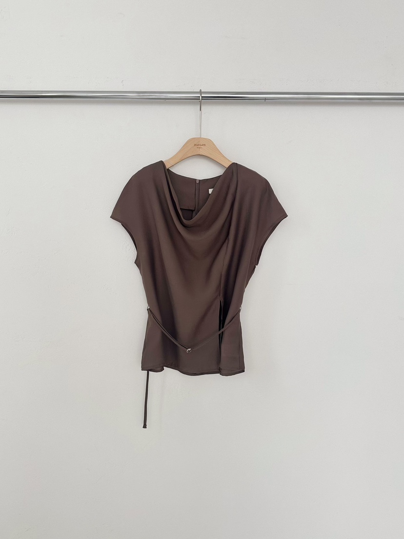 2ND GATE韓國東大門直郵女士新品人氣休閑襯衫蕾絲衫含腰帶2ND GATE襯衫/蕾絲衫圖色3