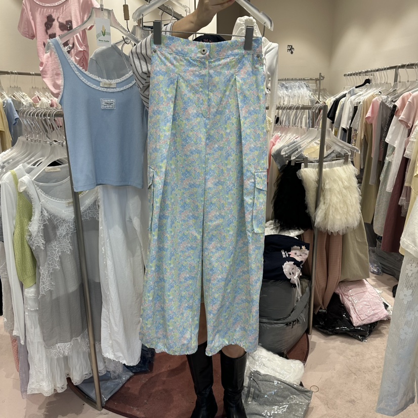 MIMME/LOOKK韓國東大門代購女裝新品26春夏休閑褲工裝褲MIMME/LOOKK休閑褲圖色2藍色