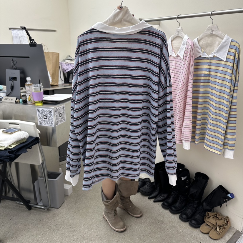 AMOEBA韓國東大門直郵女士新品人氣職業熱賣26春夏長袖T恤AMOEBA長袖T恤