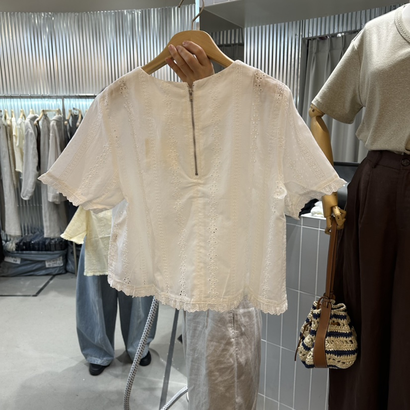 ALEGRE韓國直郵實拍女士新款職業26春夏休閑推薦襯衫蕾絲衫ALEGRE襯衫/蕾絲衫