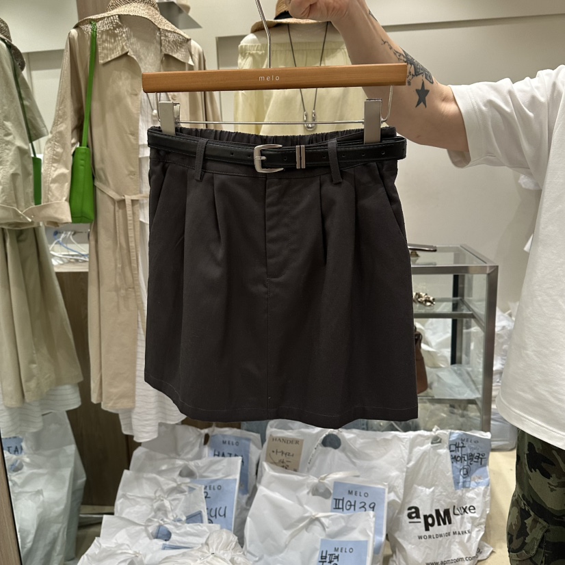 MELO韓國東大門代購女士新品推薦人氣熱賣時尚裙褲含腰帶MELO裙褲圖色3