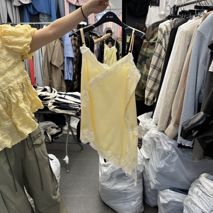 A-DEL韓國直郵實拍女士新品熱賣休閑26春夏吊帶背心蕾絲A-DEL吊帶/背心圖色2