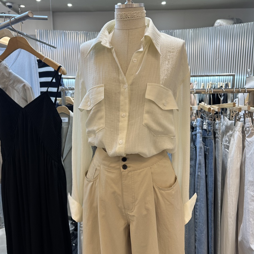 ALEGRE韓國直郵實拍女裝新款職業26春夏休閑推薦襯衫蕾絲衫ALEGRE襯衫/蕾絲衫圖色1奶油色