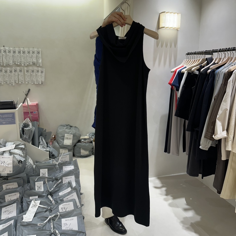 MILLIF韓國代購女士新品人氣休閑26春夏熱賣職業推薦連衣裙MILLIF連衣裙圖色2黑色