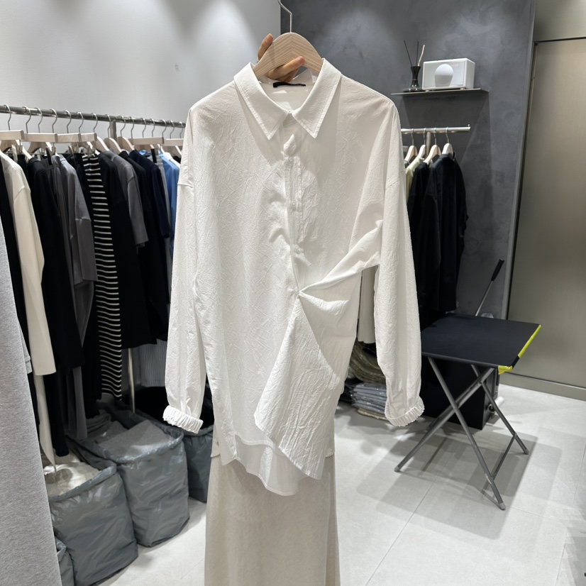 OPEN韓國代購女裝新款職業人氣26春夏推薦襯衫蕾絲衫條紋OPEN襯衫/蕾絲衫圖色1