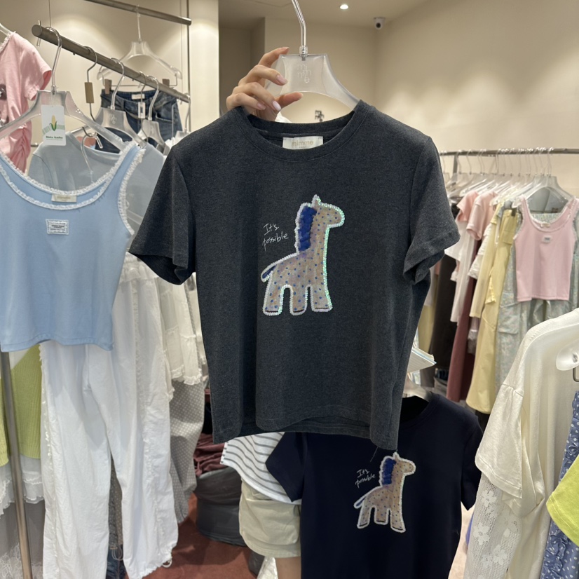 MIMME/LOOKK韓國東大門直郵女裝新品推薦時尚休閑職業T恤MIMME/LOOKKT恤圖色3墨色