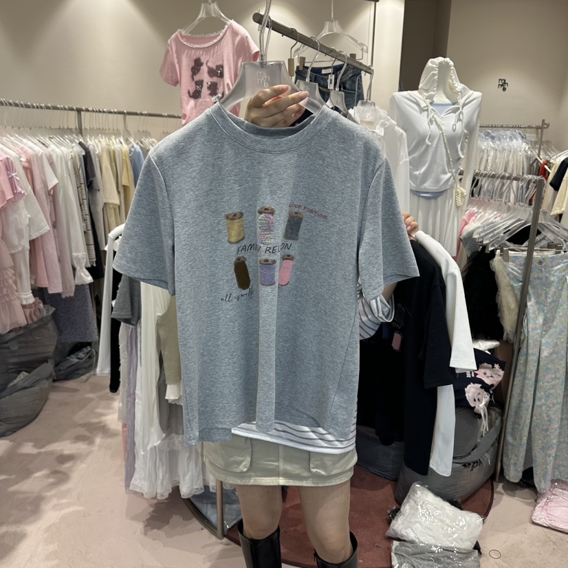 MIMME/LOOKK韓國東大門直郵女裝新品熱賣26春夏時尚休閑T恤MIMME/LOOKKT恤圖色3