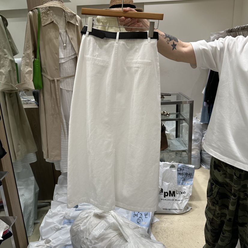 MELO韓國直郵實拍女士新款職業人氣26春夏長裙含腰帶套裝MELO長裙