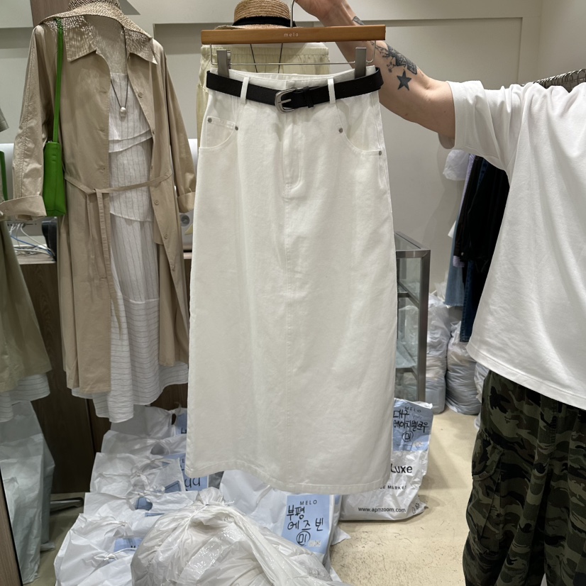 MELO韓國直郵實拍女士新款職業人氣26春夏長裙含腰帶套裝MELO長裙圖色2