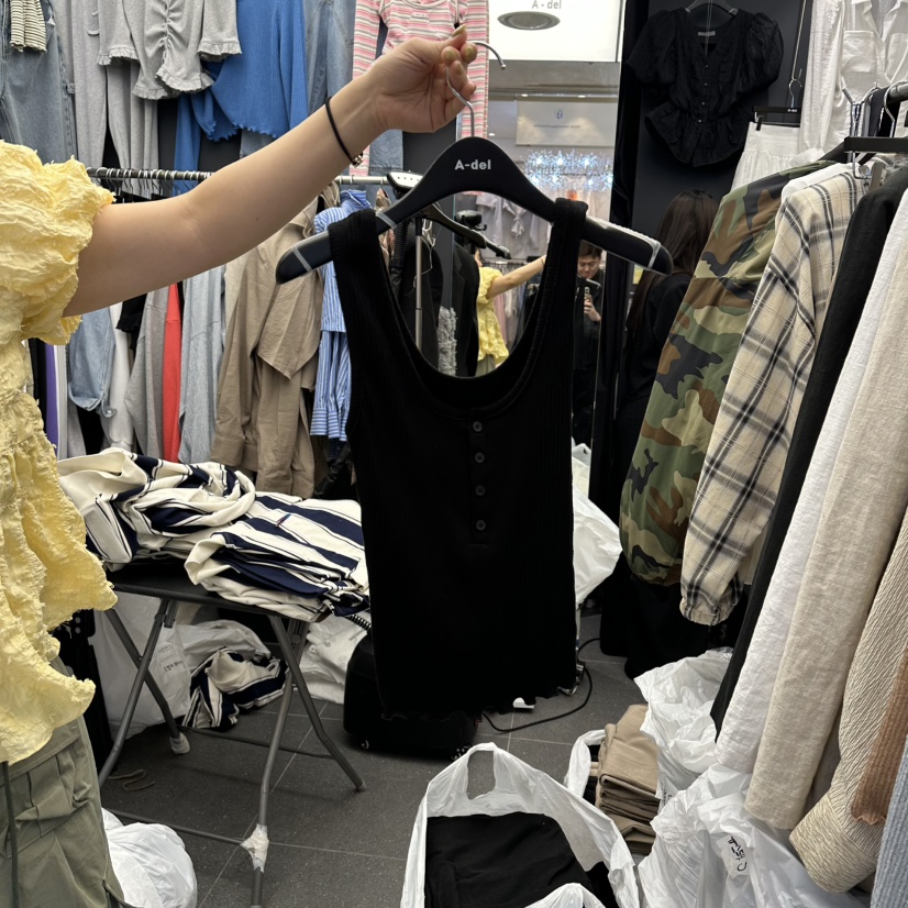 A-DEL韓國東大門代購女裝新款休閑時尚吊帶背心寬松紐扣A-DEL吊帶/背心圖色4