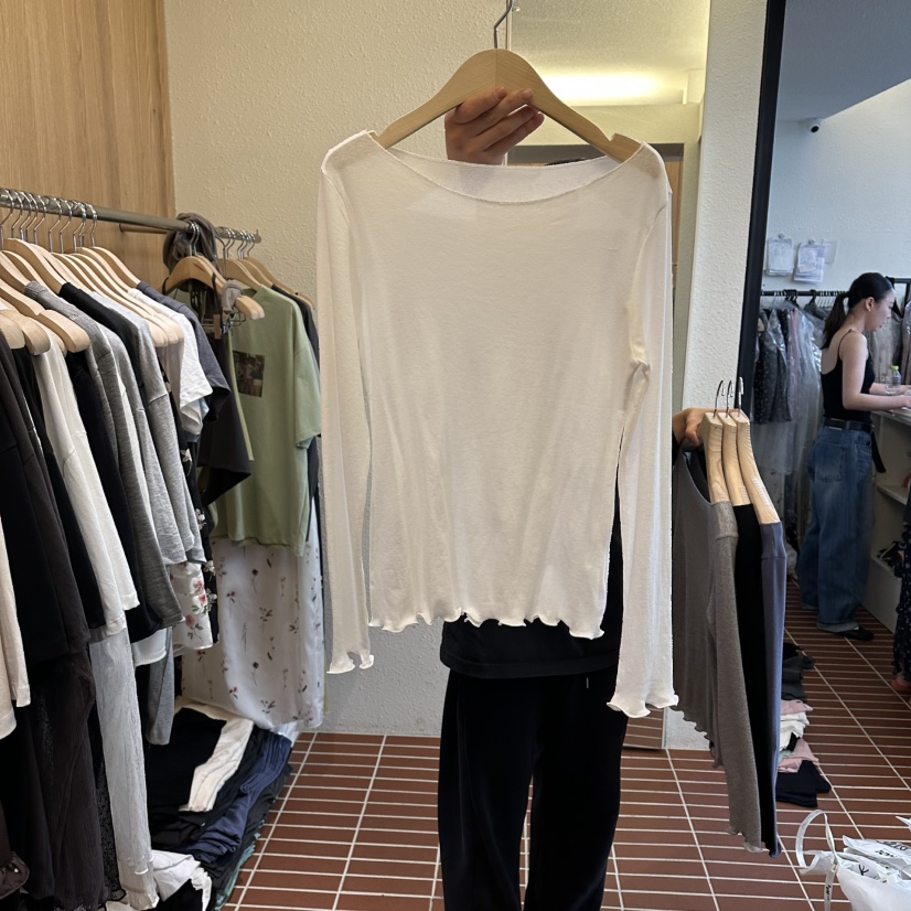 CHOI-L韓國東大門直郵女士新品職業時尚推薦長袖T恤透明CHOI長袖T恤圖色1