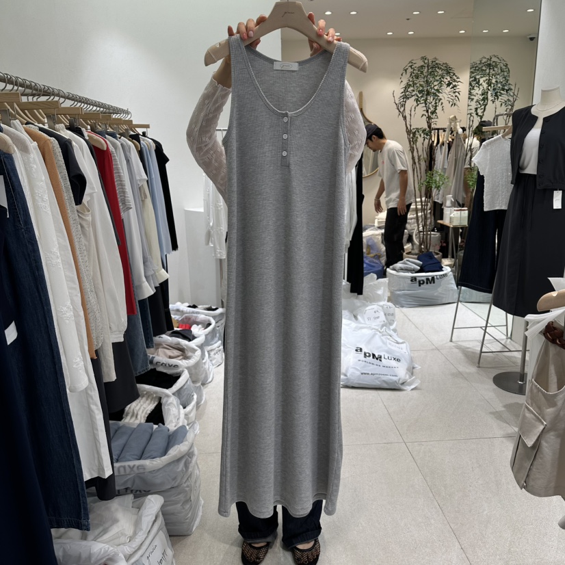 GRACIA韓國東大門直郵女士新款26春夏職業休閑連衣裙紐扣GRACIA連衣裙圖色1