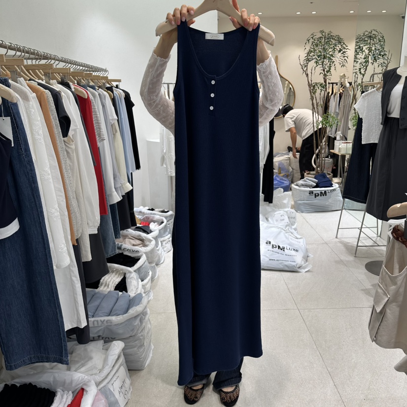 GRACIA韓國東大門直郵女士新款26春夏職業休閑連衣裙紐扣GRACIA連衣裙圖色2