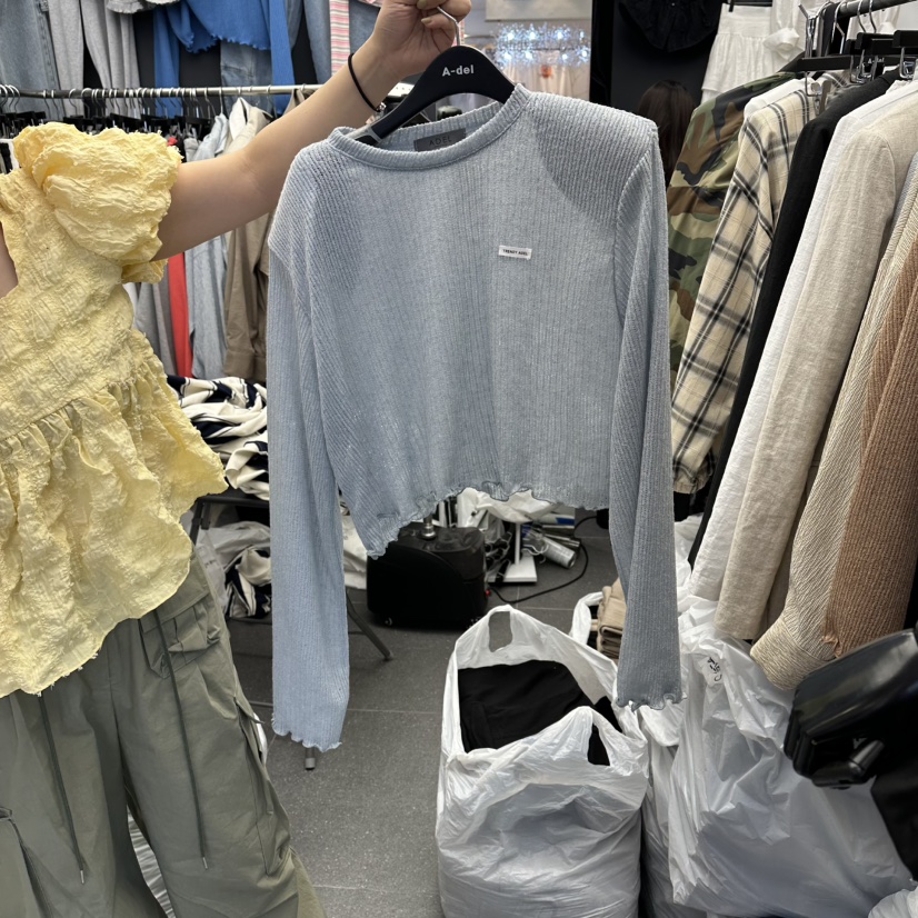 A-DEL韓國直郵實拍女士新款職業時尚推薦針織衫短款針織A-DEL針織衫圖色2