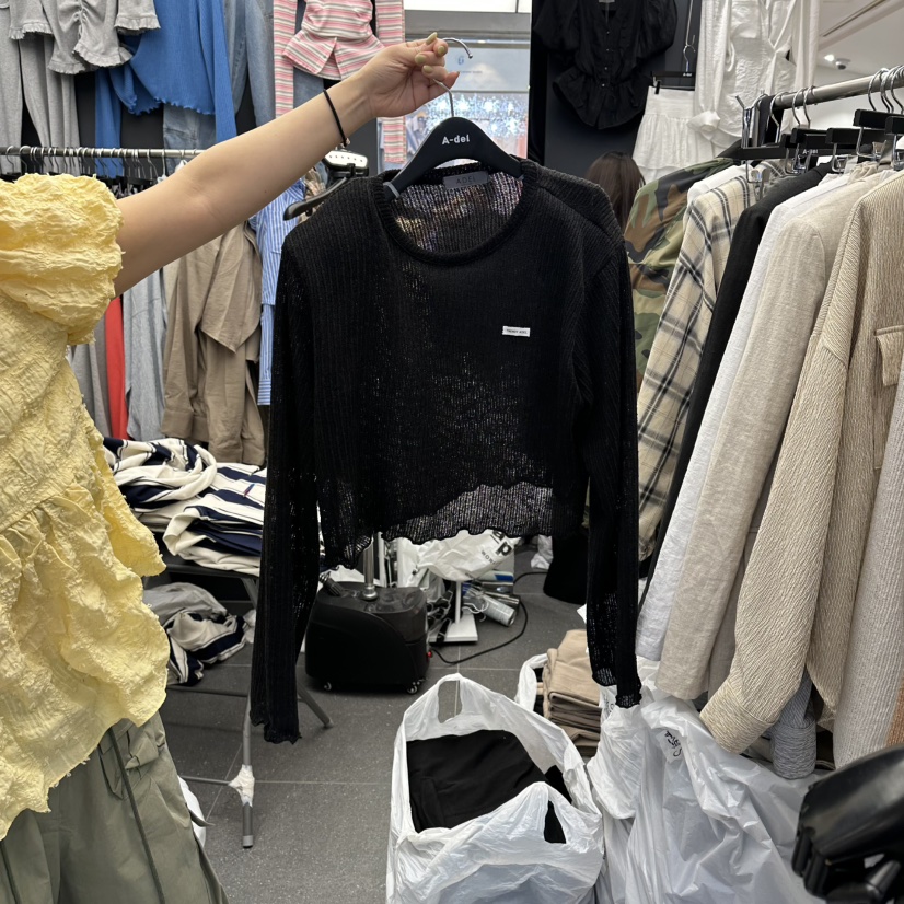 A-DEL韓國直郵實拍女士新款職業時尚推薦針織衫短款針織A-DEL針織衫圖色5