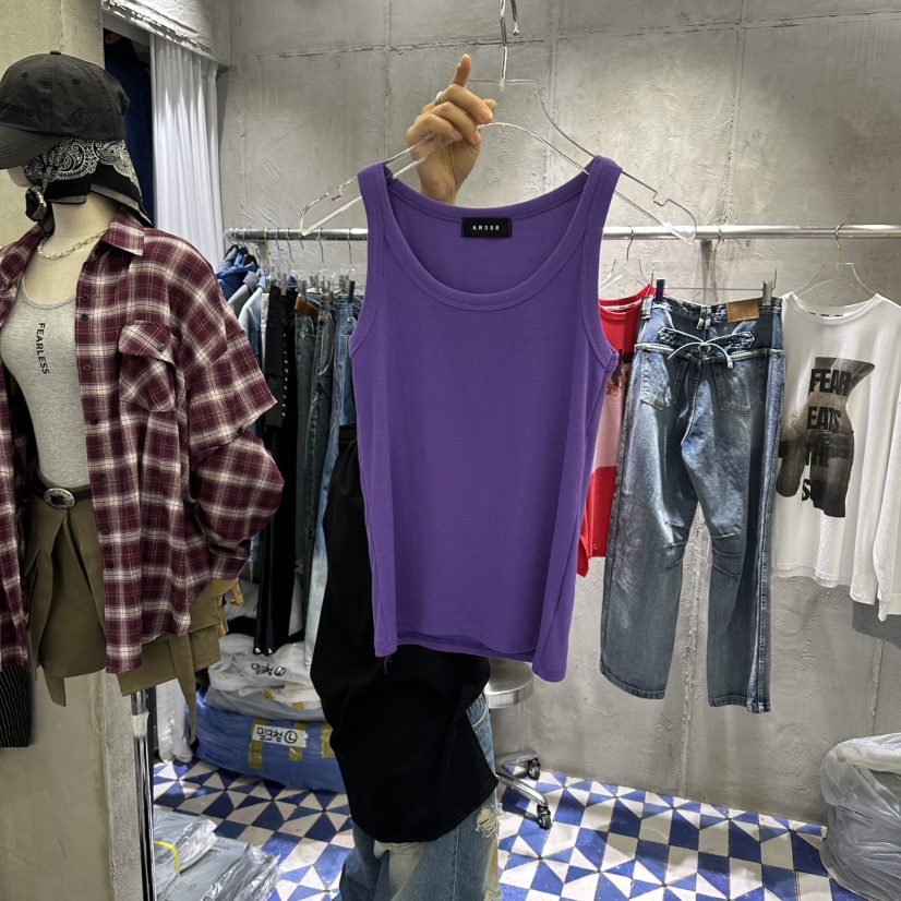 AMOUR韓國直郵實拍女裝新款26春夏休閑職業人氣吊帶背心高領AMOUR吊帶/背心圖色3