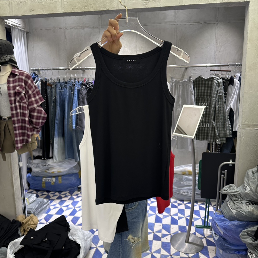 AMOUR韓國直郵實拍女裝新款26春夏休閑職業人氣吊帶背心高領AMOUR吊帶/背心圖色4