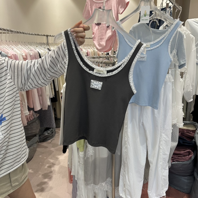 MIMME/LOOKK韓國東大門代購女士新款職業休閑推薦吊帶背心MIMME/LOOKK吊帶/背心圖色5墨色