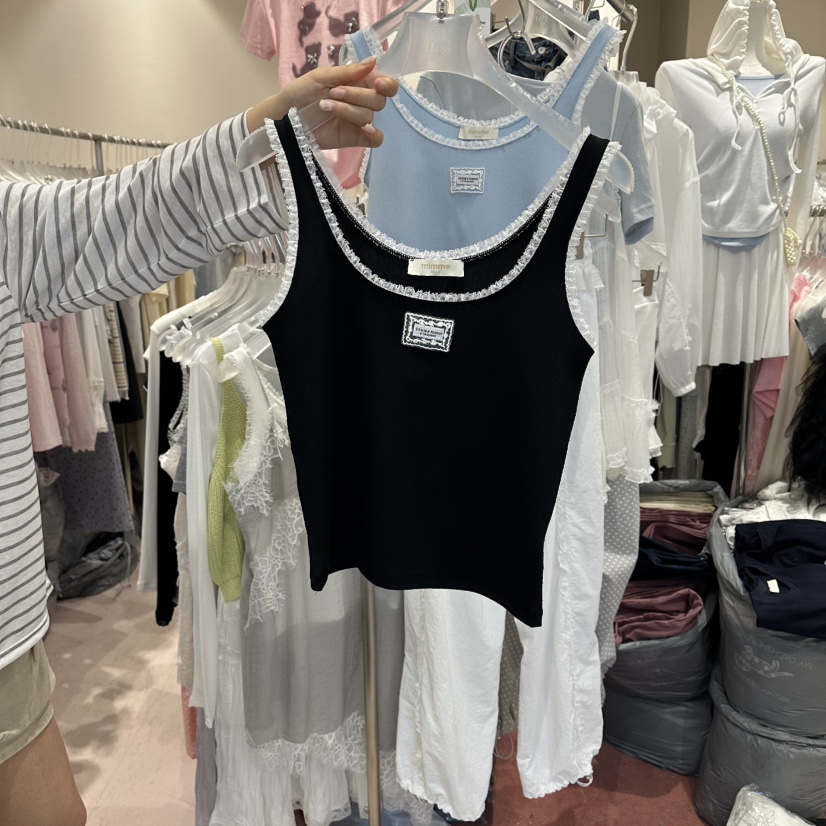 MIMME/LOOKK韓國東大門代購女士新款職業休閑推薦吊帶背心MIMME/LOOKK吊帶/背心圖色6黑色