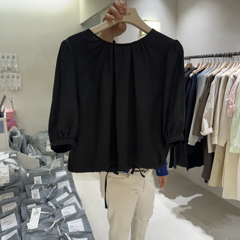 MILLIF韓國東大門直郵女士新款人氣職業時尚襯衫蕾絲衫亞麻MILLIF襯衫/蕾絲衫圖色2