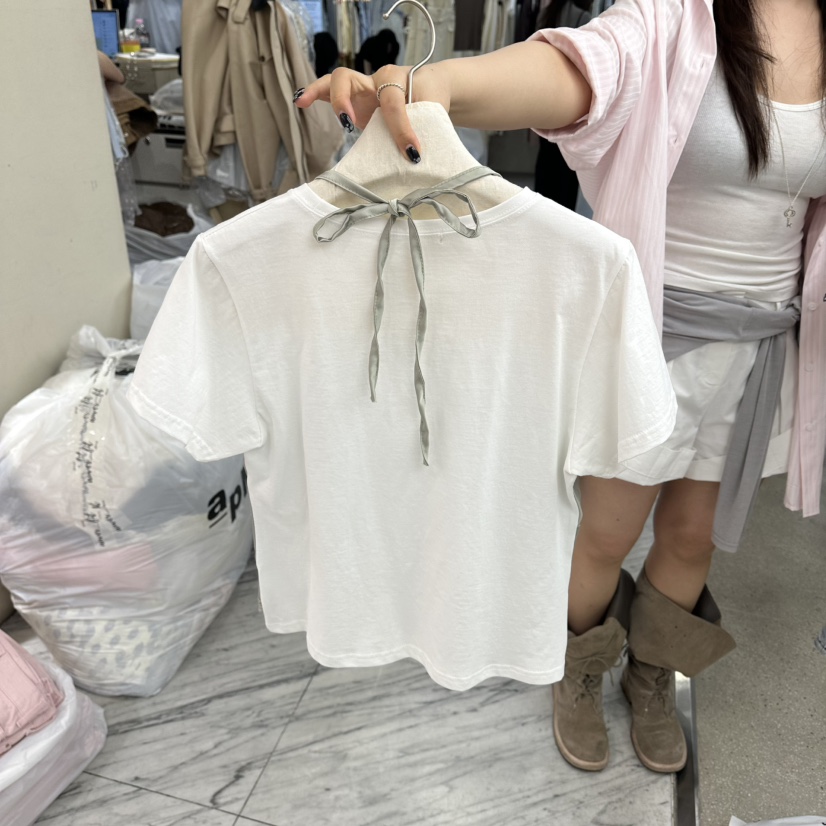 AMOEBA韓國直郵實拍女裝新款職業26春夏熱賣休閑T恤假兩件AMOEBAT恤