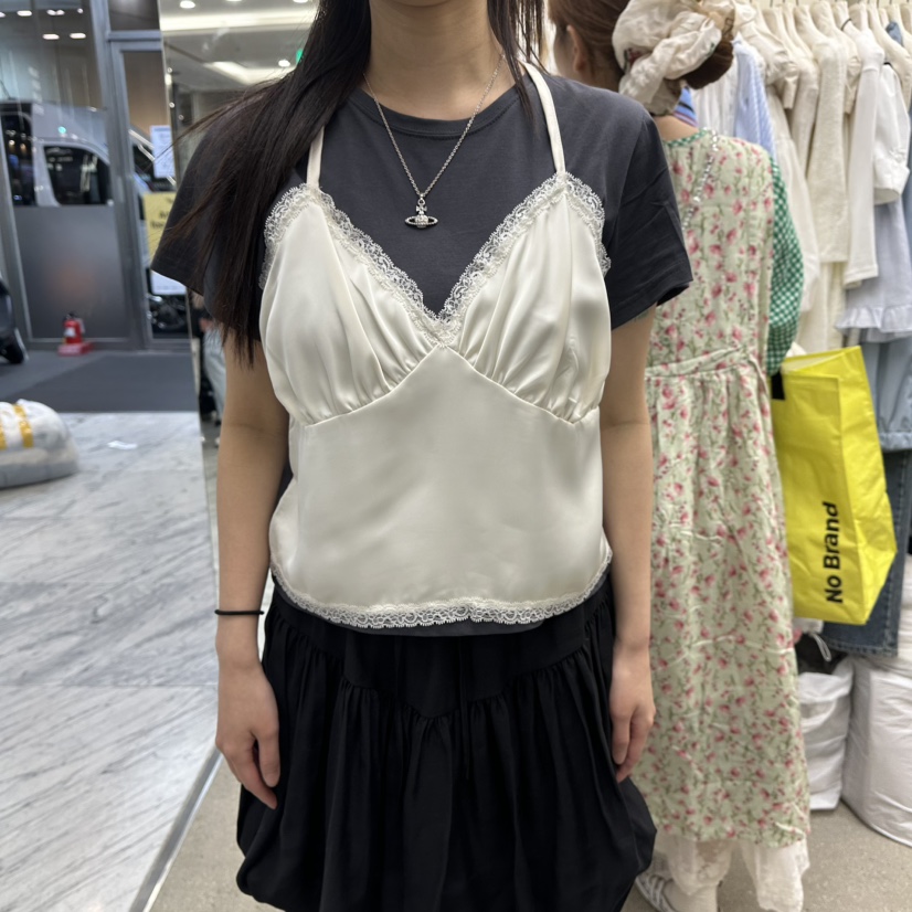 AMOEBA韓國直郵實拍女裝新款職業26春夏熱賣休閑T恤假兩件AMOEBAT恤圖色3