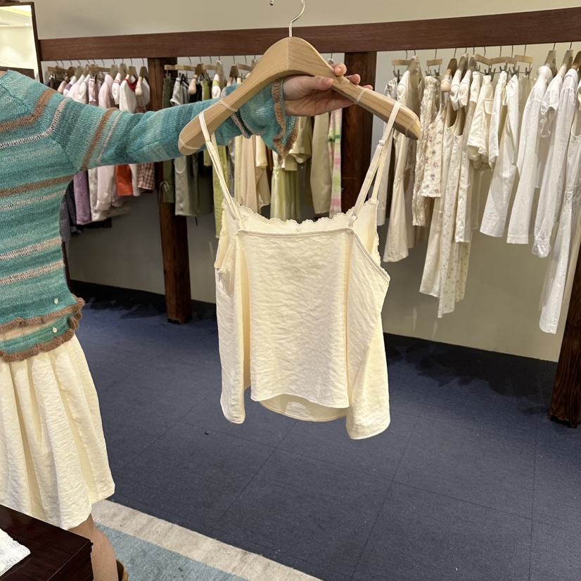 FURE韓國東大門直郵女裝新款時尚休閑26春夏吊帶背心刺繡柔軟FURE吊帶/背心