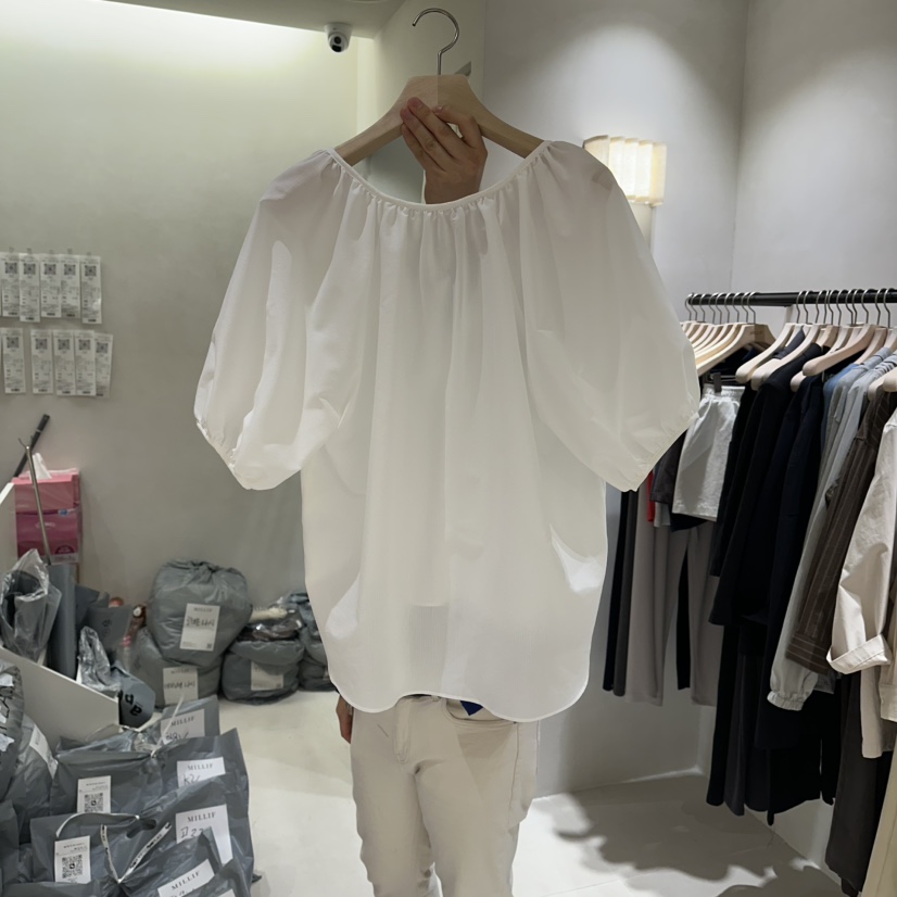 MILLIF韓國代購女士新品休閑人氣職業時尚推薦襯衫蕾絲衫V領MILLIF襯衫/蕾絲衫