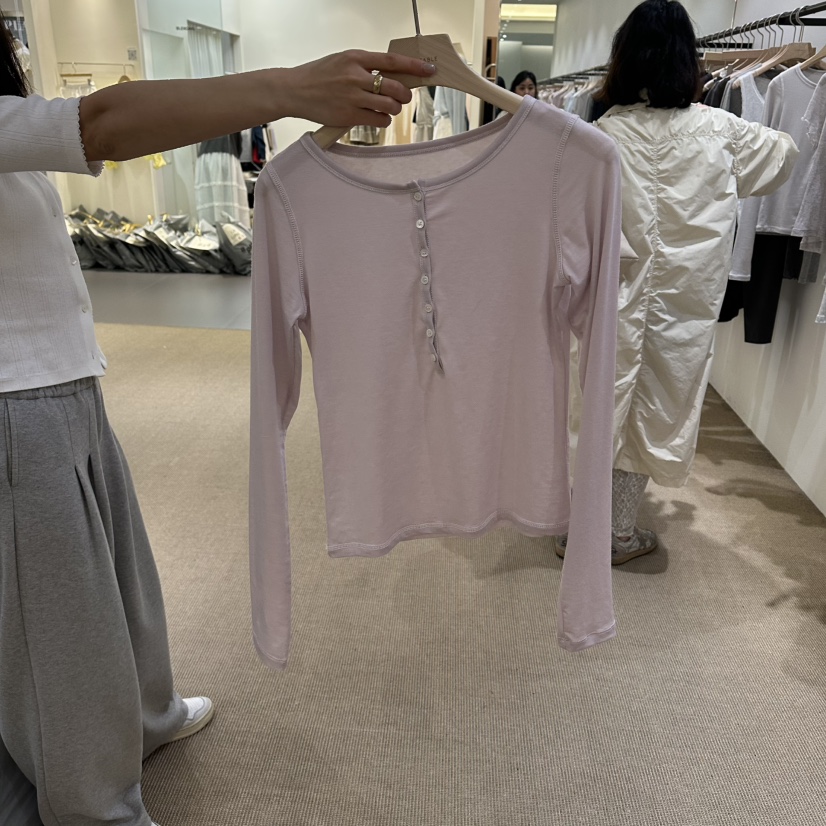 VEGETABLE韓國代購女士新款推薦職業26春夏人氣休閑長袖T恤VEGETABLE長袖T恤圖色2