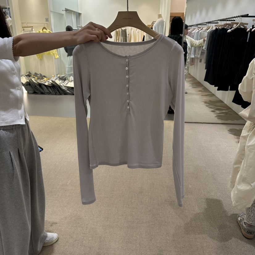 VEGETABLE韓國代購女士新款推薦職業26春夏人氣休閑長袖T恤VEGETABLE長袖T恤圖色3