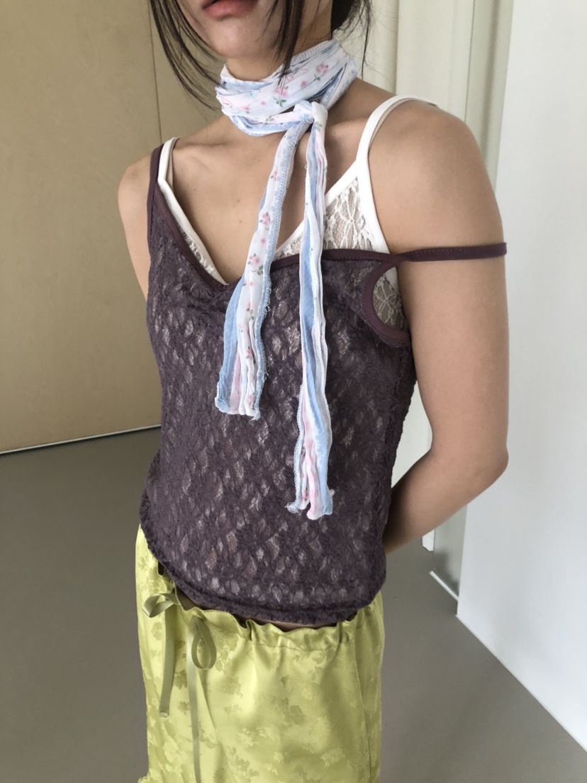 FLASH/I LOVE ME韓國直郵女裝新品時尚熱賣吊帶背心花朵FLASH/I LOVE ME吊帶/背心