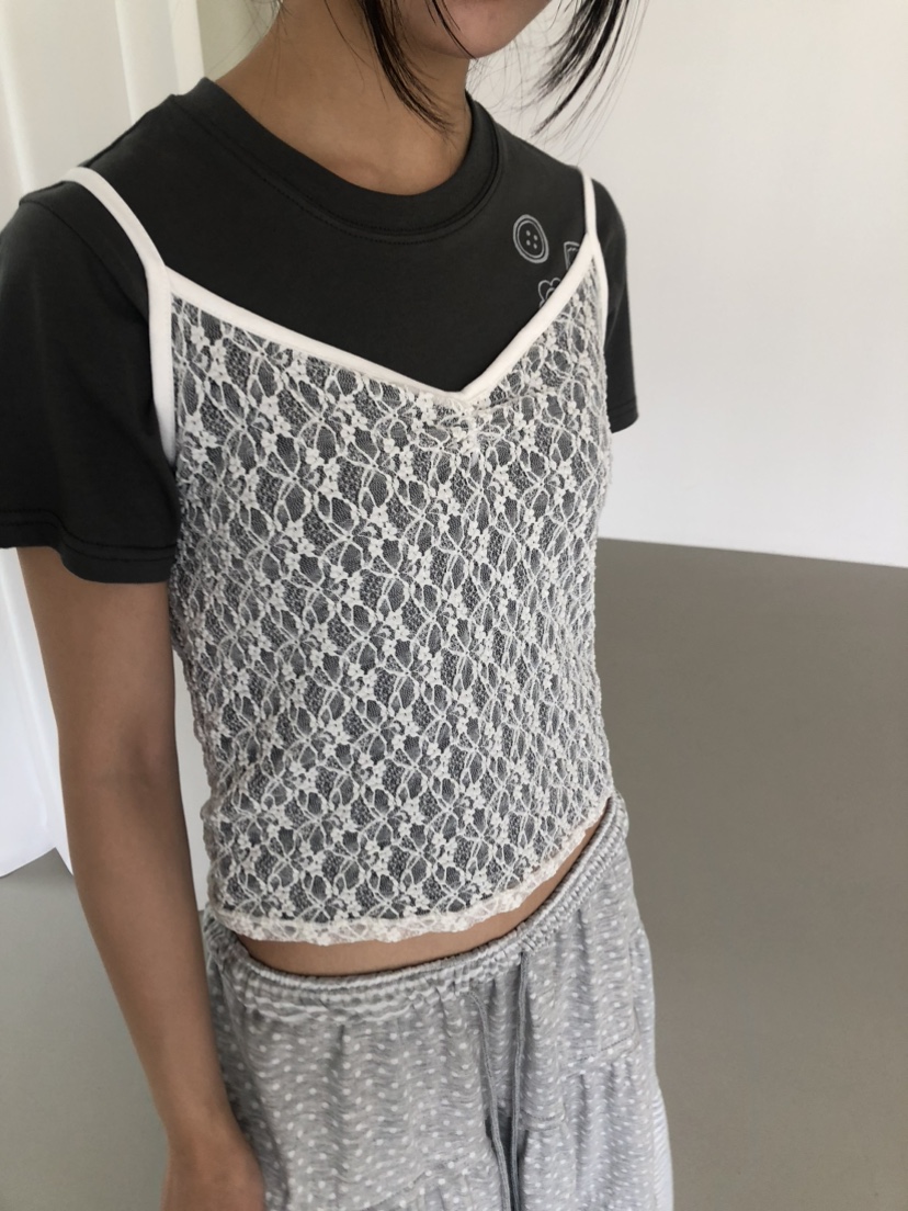 FLASH/I LOVE ME韓國直郵女裝新品時尚熱賣吊帶背心花朵FLASH/I LOVE ME吊帶/背心