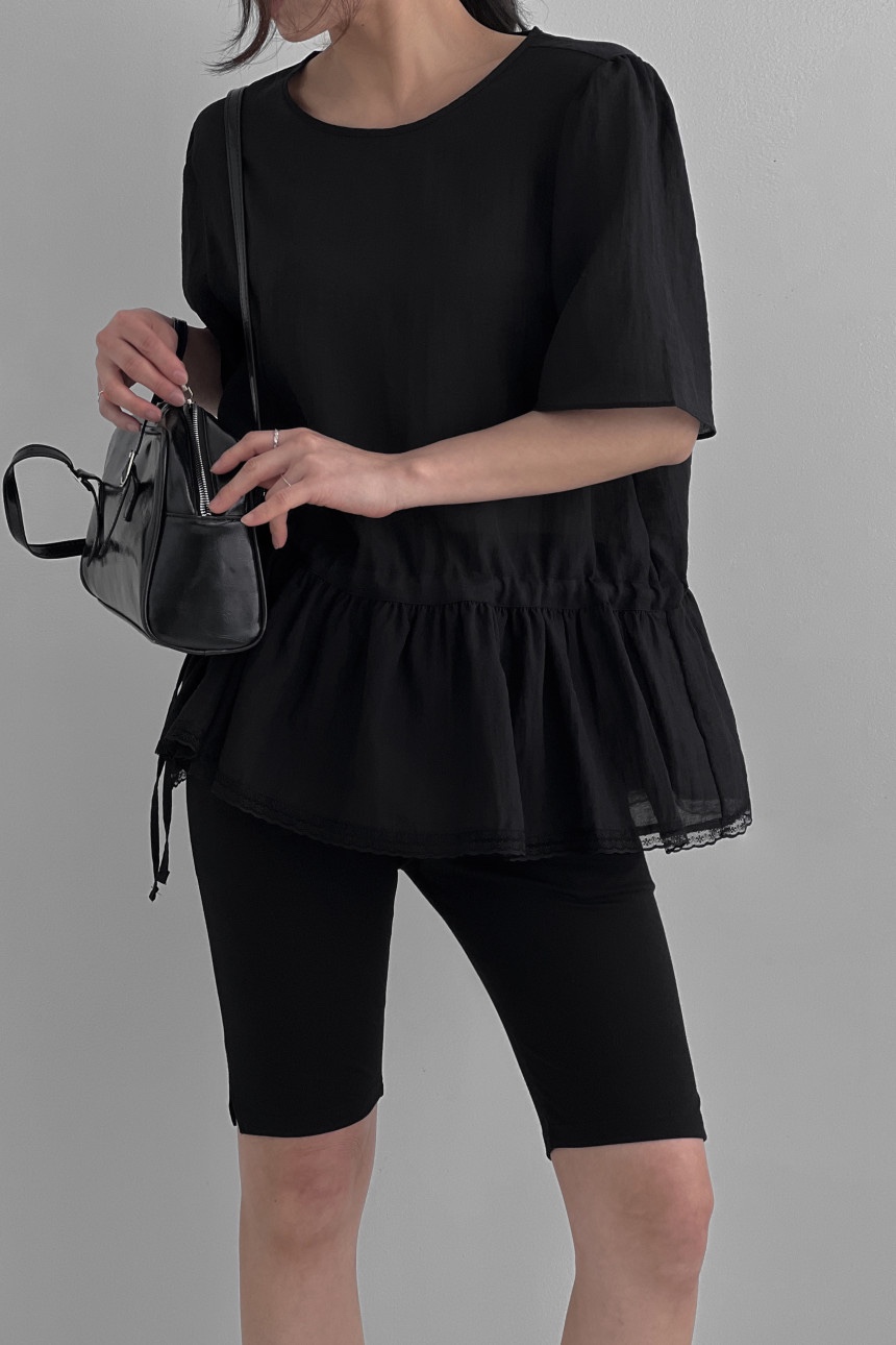 FRILL-T/DADA韓國直郵女士新品人氣推薦襯衫蕾絲衫荷葉邊FRILL-T/DADA襯衫/蕾絲衫