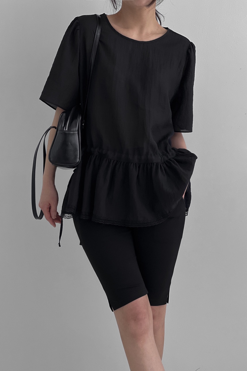 FRILL-T/DADA韓國直郵女士新品人氣推薦襯衫蕾絲衫荷葉邊FRILL-T/DADA襯衫/蕾絲衫