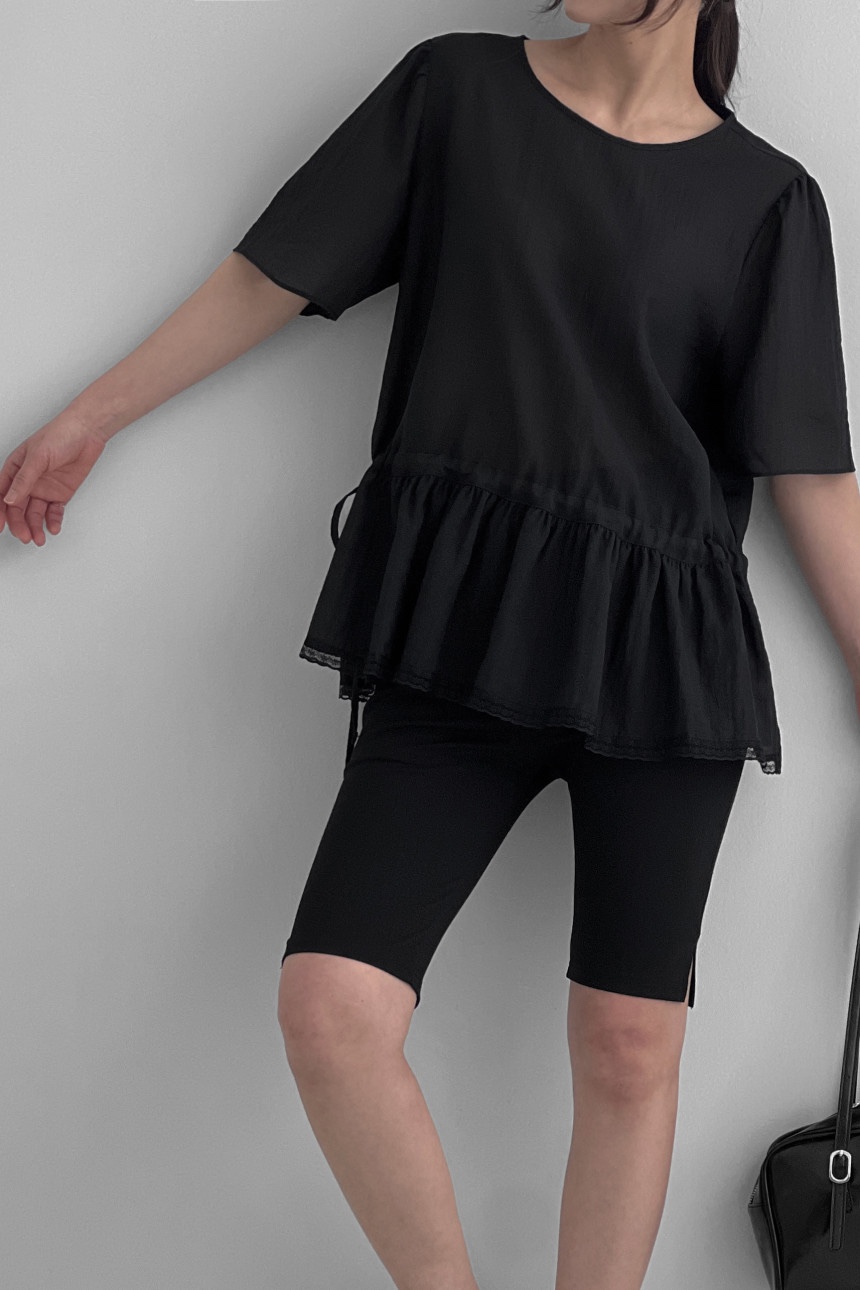 FRILL-T/DADA韓國直郵女士新品人氣推薦襯衫蕾絲衫荷葉邊FRILL-T/DADA襯衫/蕾絲衫