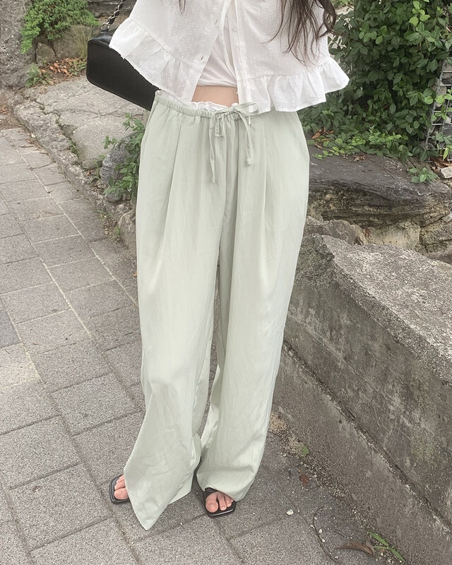 FRILL-T/DADA東大門代購女士新款推薦休閑26春夏休閑褲撞色FRILL-T/DADA休閑褲